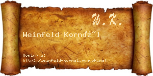 Weinfeld Kornél névjegykártya